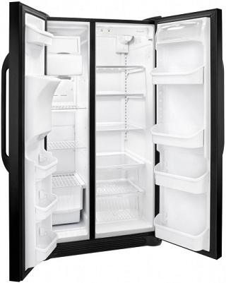Frigidaire FFHS2611LB 26 cu. ft. Side by Side Refrigerator, 3 SpillSafe Shelves, Clear Dairy Door, PureSource 3 Water Filtration, Energy Saver Plus Technology