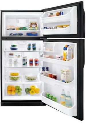 Frigidaire FFHT1826LB 18.2 cu. ft. Top Freezer Refrigerator, 2 Sliding SpillSafe Shelves, 2 Humidity Controlled Crisper Drawers, Store-More Gallon Door Storage, Cool Zone Drawer