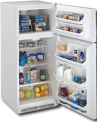 Frigidaire FFTR1814LW 18.2 cu. ft. Top Freezer Refrigerator, 2 SpaceWise Adjustable Wire Shelves, 2 Humidity Controlled Crispers, Clear Dairy Door, Ready-Select Controls