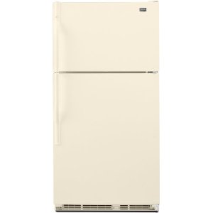 Maytag M1TXEGMYQ 20.6 cu. ft. Top-Freezer Refrigerator with SpillMizer Glass Shelves, Humidity-Controlled Crisper, Automatic Moisture Control, Ice Maker and Knob Controls: Bisque