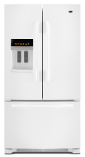 Maytag Ice2O EcoConserve MFI2665XEW 25.5 cu. ft. French Door Refrigerator, 4 Spill-Catcher Glass Shelves, 2 FreshLock Crispers, SmoothClose Freezer Drawer, External Water/Ice Dispenser