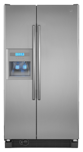 Maytag MSD2553WEM 25.0 cu. ft. Side by Side Refrigerator, 3 Adjustable Spill-Catcher Shelves, Store-N-Door Ice Dispensing System, External Ice/Water Dispenser, LCD Controls