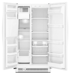 Maytag MSD2574VEW 25.2 cu. ft. Side by Side Refrigerator, Adjustable Spill-Catcher Glass Shelves, Humidity-Controlled Crispers, Deli Drawer, Fill-N-Chill Ice/Water Dispenser, Up-Front Sliding Controls