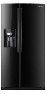 Samsung RS265TDBP 26 cu. ft. Side by Side Refrigerator, 4 Spill Proof Glass Shelves, Twin Cooling System, Power Freeze/Cool Options, In-door Icemaker, External Filtered Water/Ice Dispenser